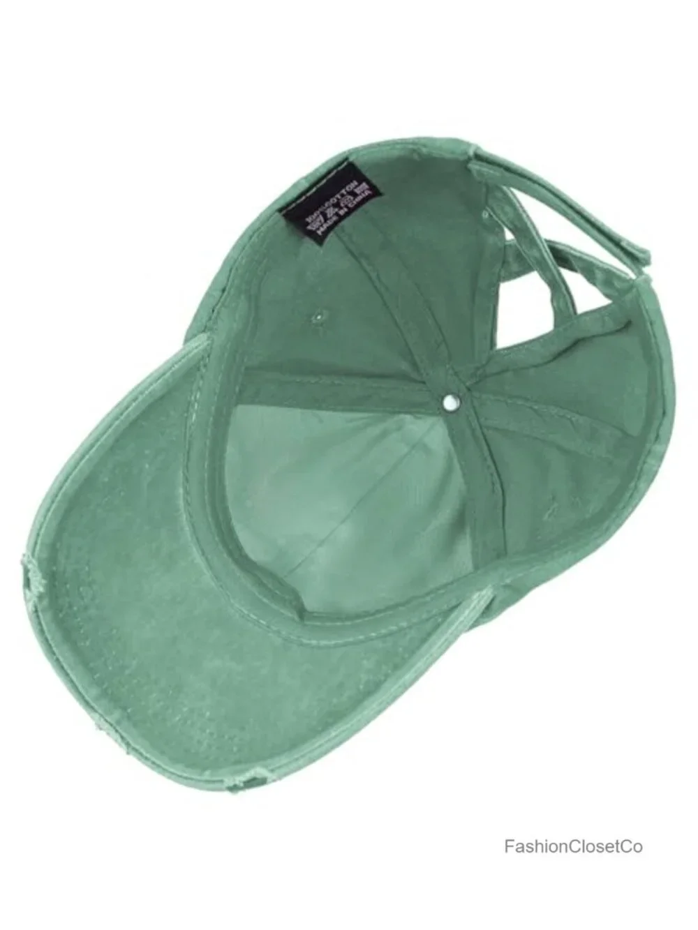 Criss Cross Ponytail Baseball Cap - Distressed Cotton Hat for Outdoor Sports